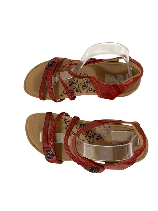 Aetrex Womens Size 10 Jillian SC368W Strappy Sandals Shoes Red Leather 1.5 in we - Picture 2 of 5